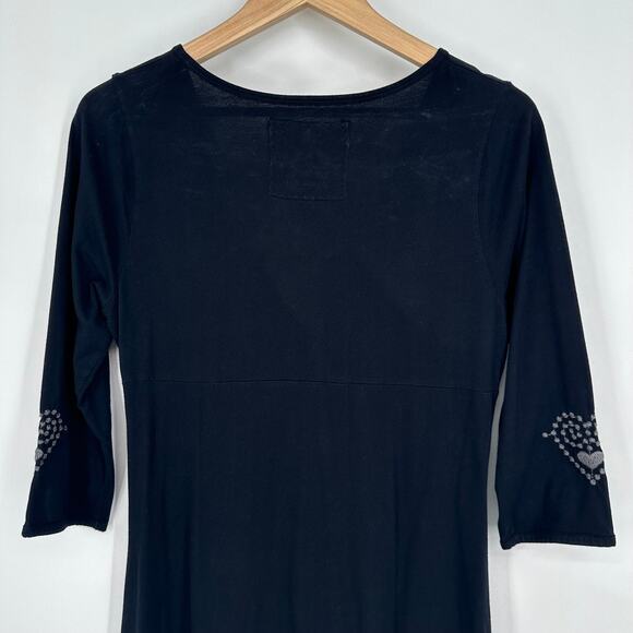 Johnny Was JWLA Embroidered Floral Dress Hearts Roses V Neck Midi - Picture 7 of 12